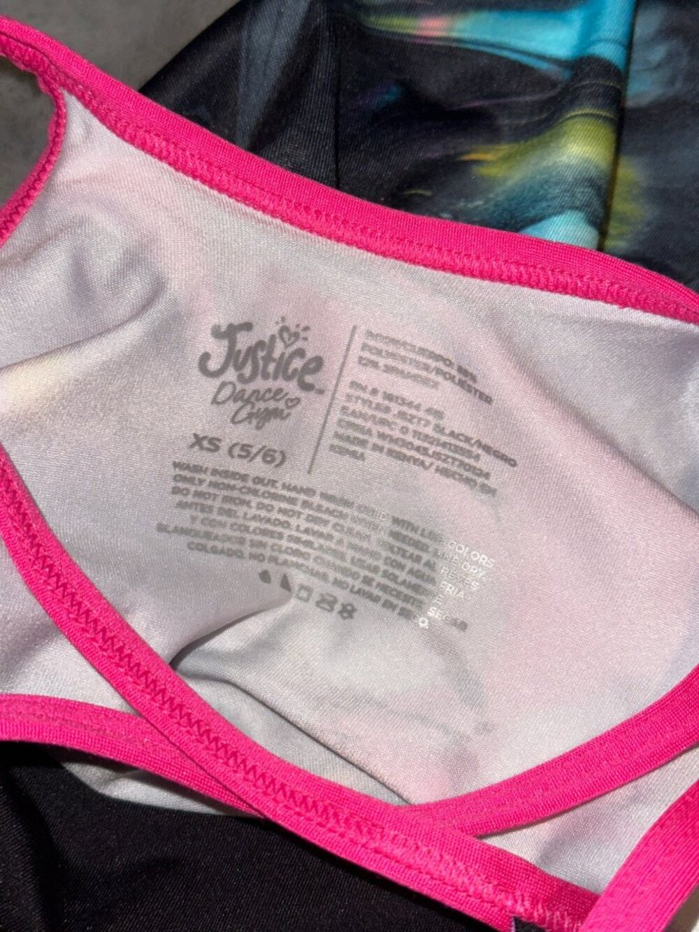 Justice Girls 5 / 6 Gymnastics Dance Cheer Stretch Bodysuit Leotard - Picture 3 of 3
